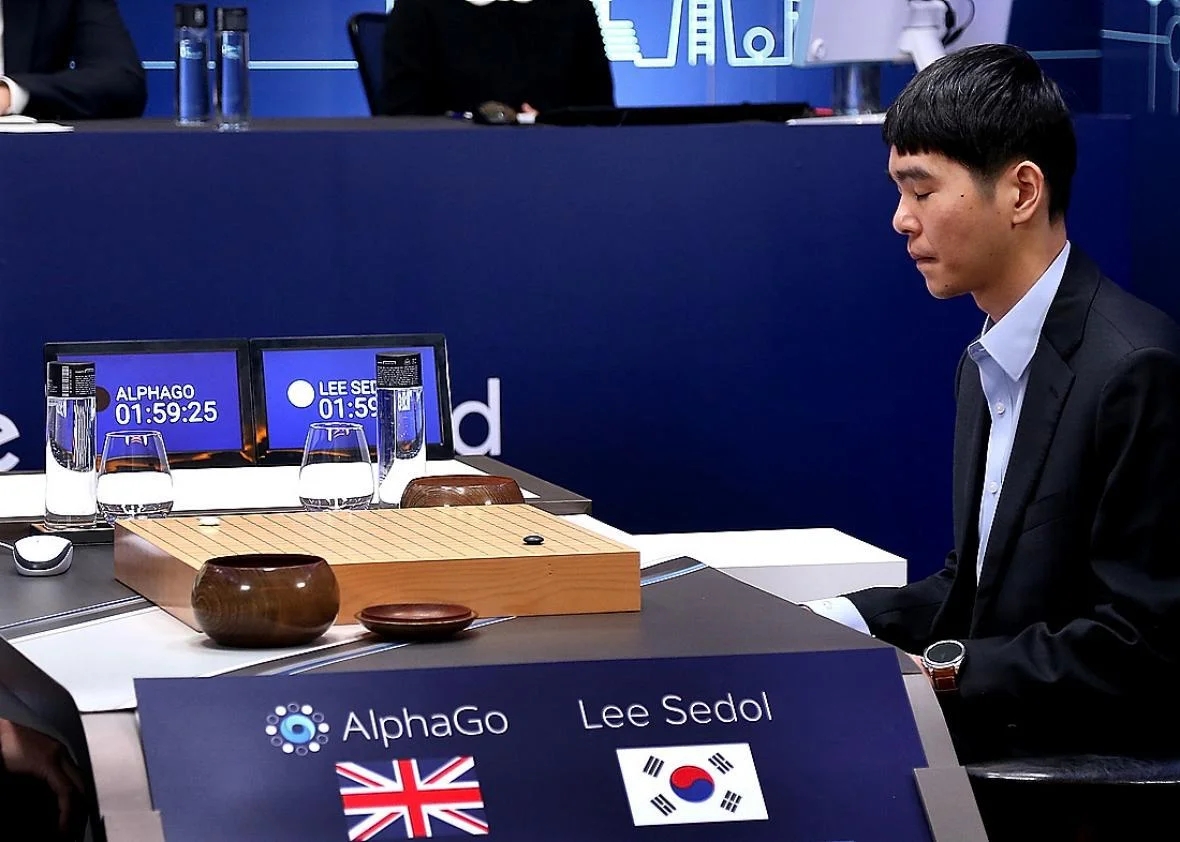 AlphaGo playing against Lee Sedol